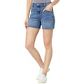 U.S. POLO ASSN. 4 1u002F2 High-Rise Vintage Stretch Denim Shorts in Medium Enzyme Wash