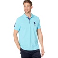 U.S. POLO ASSN. Slim Fit Big Horse Polo with Stripe Collar