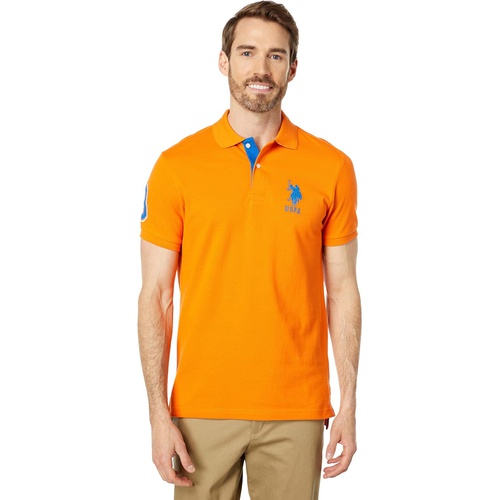  U.S. POLO ASSN. Slim Fit Big Horse Polo with Stripe Collar