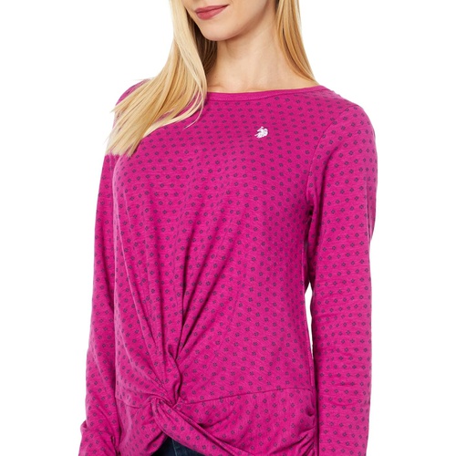  U.S. POLO ASSN. Long Sleeve Twist Front Ditsy Knit Shirt