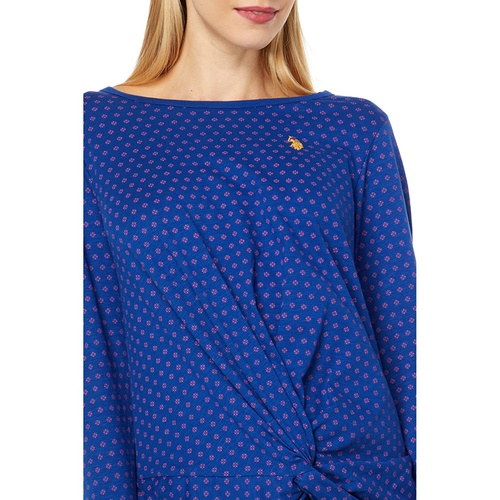  U.S. POLO ASSN. Long Sleeve Twist Front Ditsy Knit Shirt