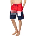 U.S. POLO ASSN. Stripe Color-Block Cargo Swim Shorts