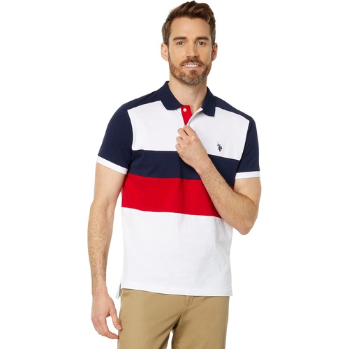  U.S. POLO ASSN. Slim Fit Chest Stripe Color-Block Polo