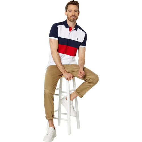  U.S. POLO ASSN. Slim Fit Chest Stripe Color-Block Polo