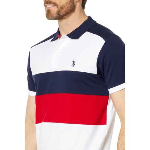  U.S. POLO ASSN. Slim Fit Chest Stripe Color-Block Polo