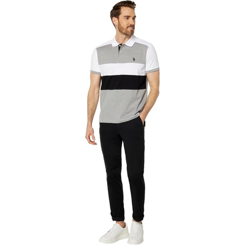  U.S. POLO ASSN. Slim Fit Chest Stripe Color-Block Polo