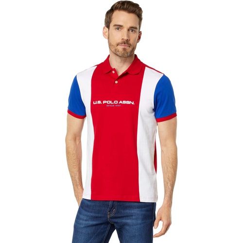  U.S. POLO ASSN. Jersey Color-Block Vertical Stripe Knit Shirt