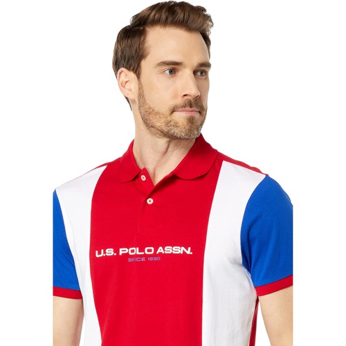  U.S. POLO ASSN. Jersey Color-Block Vertical Stripe Knit Shirt