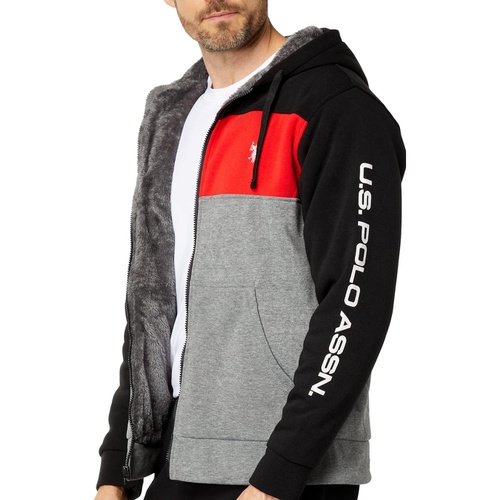  U.S. POLO ASSN. Sleeve Wordmark Color-Block Hoodie