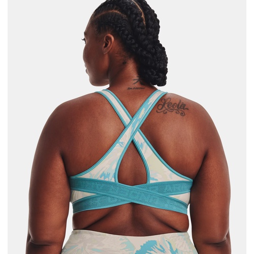 언더아머 Underarmour Womens Armour Mid Crossback Print Printed Sports Bra