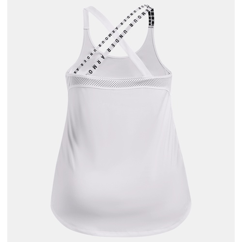 언더아머 Underarmour Womens HeatGear Wordmark Double Strap Tank