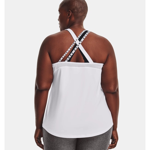 언더아머 Underarmour Womens HeatGear Wordmark Double Strap Tank