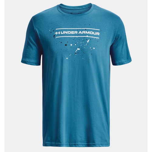 언더아머 Underarmour Mens UA Wordmark Paint Drops Short Sleeve