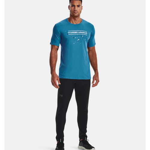 언더아머 Underarmour Mens UA Wordmark Paint Drops Short Sleeve