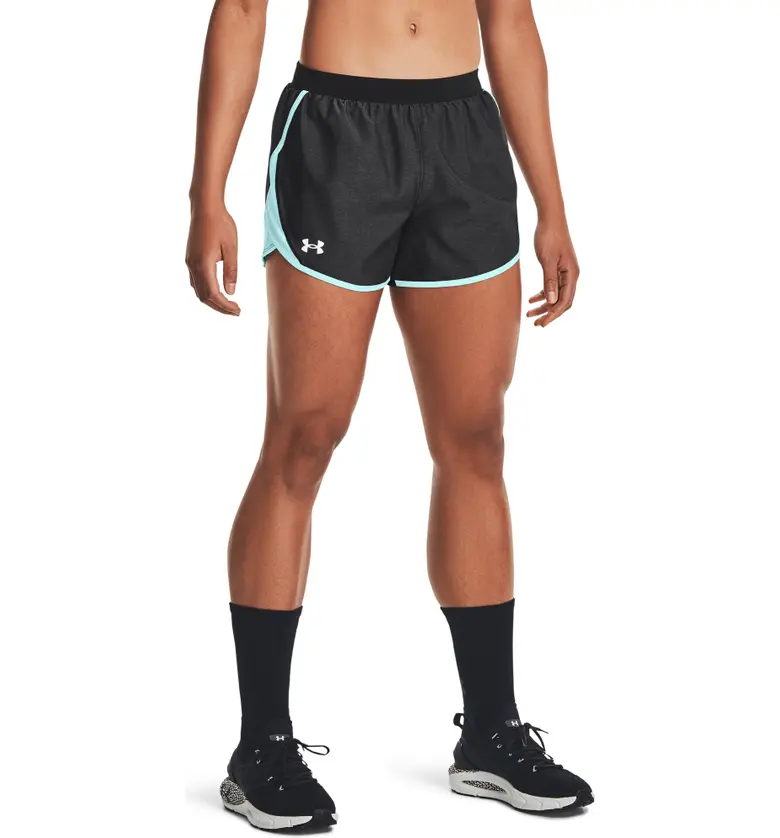 Under Armour Fly By 2.0 Woven Running Shorts_BLACK FULL HEATHER / BREEZE