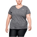 Womens Under Armour Plus Size Tech Solid Short Sleeve V-Neck