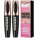 VENTIGA 2PCS 4D Silk Fiber Eyelash Mascara，Extra Long Lash Mascara and Thick, Long Lasting, Waterproof & Smudge-Proof Eyelashes