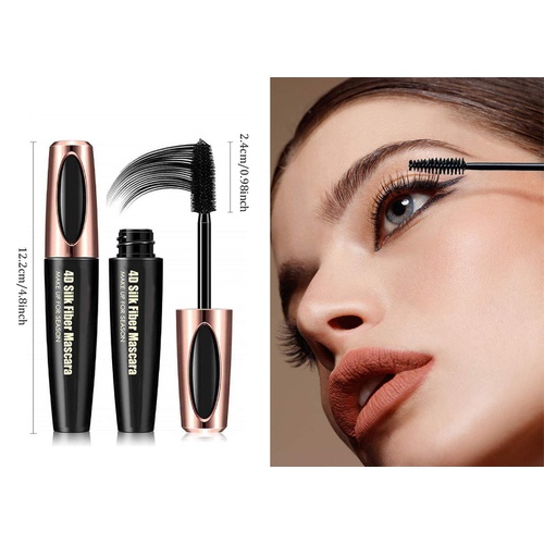  VENTIGA 2PCS 4D Silk Fiber Eyelash Mascara，Extra Long Lash Mascara and Thick, Long Lasting, Waterproof & Smudge-Proof Eyelashes