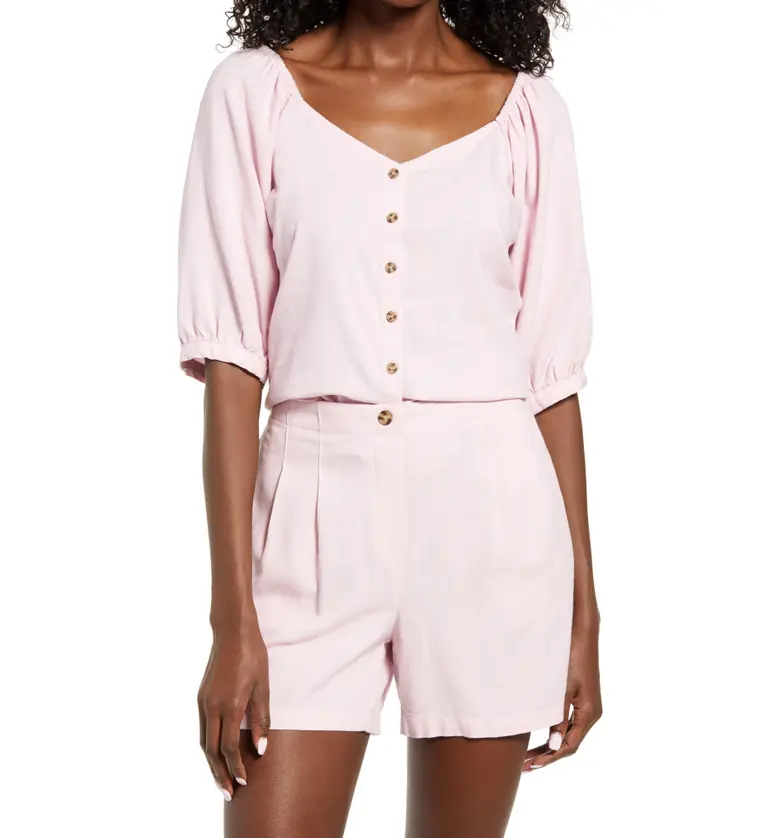 VERO MODA Astimilo Puff Sleeve Top_ROSEATE SPOONBILL