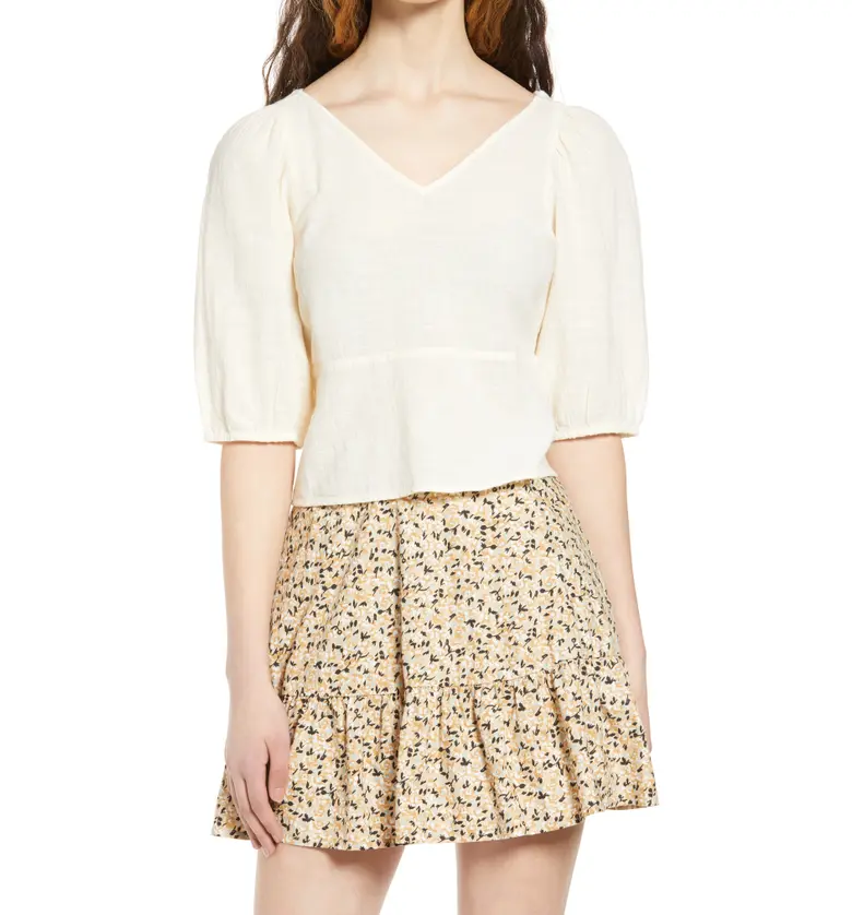 VERO MODA Gabi Tie Back Crop Blouse_BIRCH