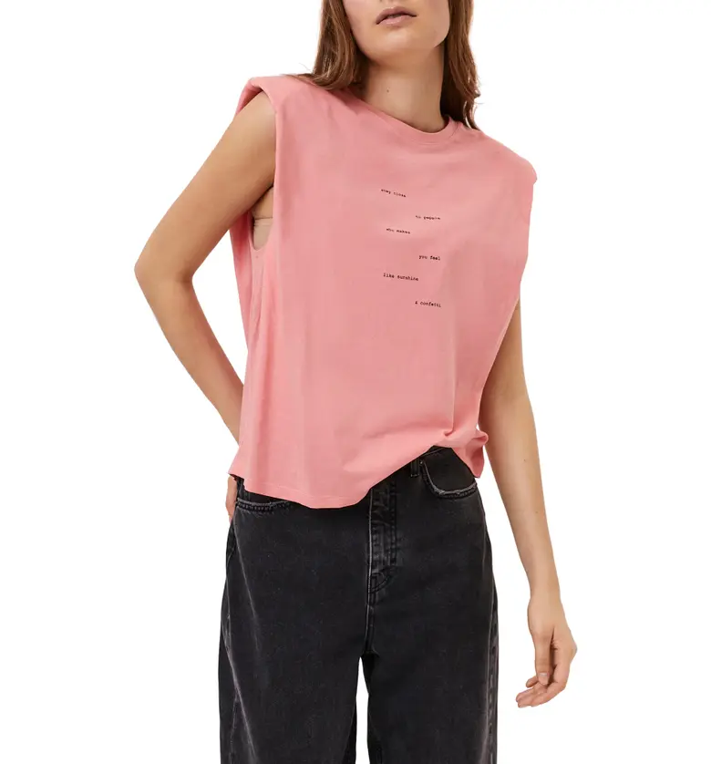 VERO MODA Hollie Strong Shoulder Graphic Tank_GERANIUM PINK