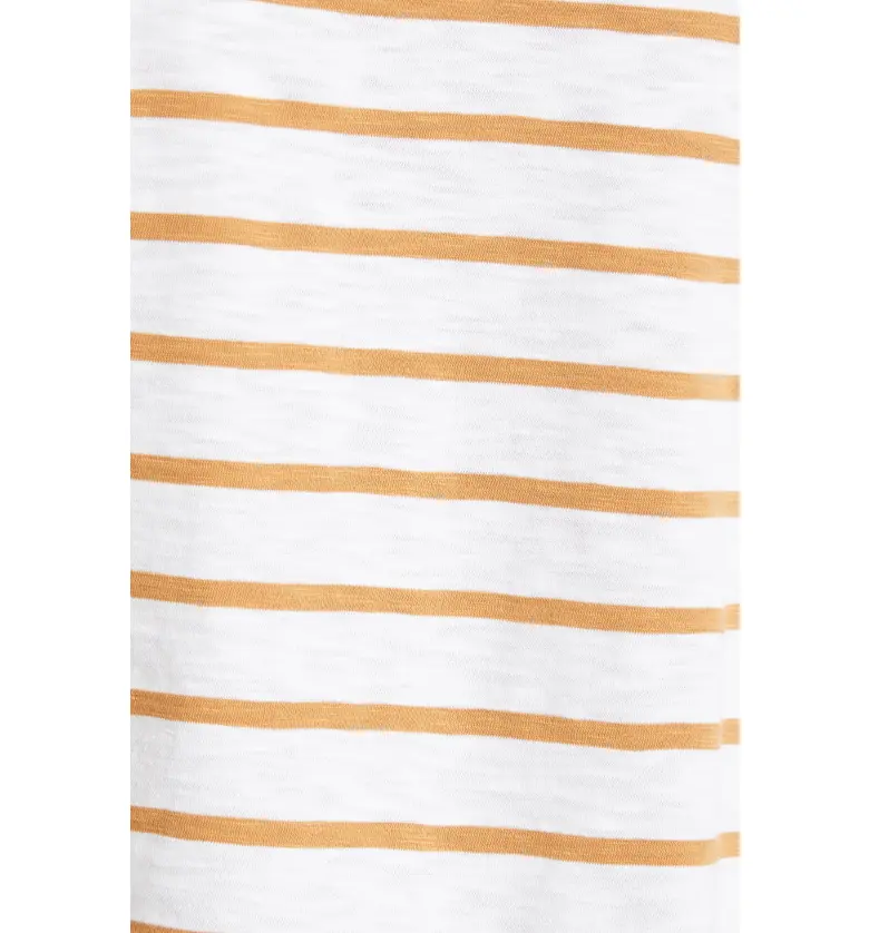  Veronica Beard Mason Stripe Puff Sleeve Baseball T-Shirt_WHITE CAMEL