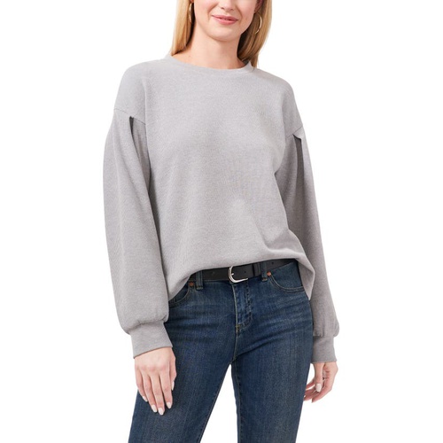  Vince Camuto Pleat Rib Top_SILVER HEATHER