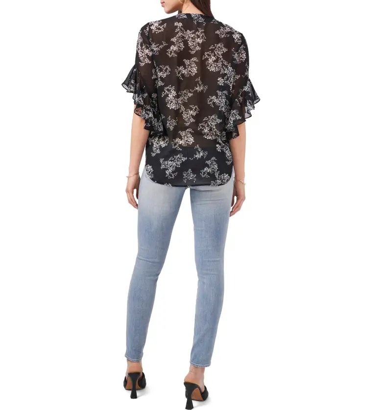  Vince Camuto Bouquets Chiffon Blouse_RICH BLACK