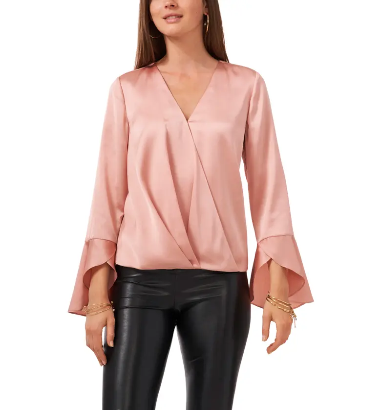 Vince Camuto Bell Sleeve Satin Blouse_ROSE MELODY