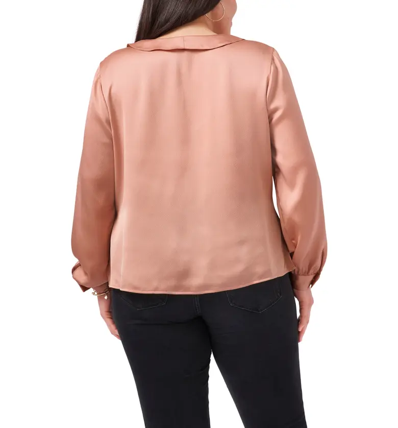  Vince Camuto Ruffle Front Satin Blouse_ROSE MELODY