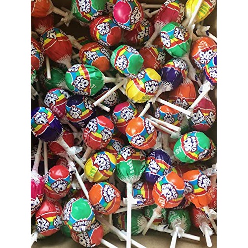  V RIVER FINN Rain-Blo Pops - Assorted Flavors - (Box of 100) Delicious Bubble Gum Center With A Fruit Flavored Candy Shell! Perfect for Parties, Treats, Candy Bowls, Gifts, Favors, and More!