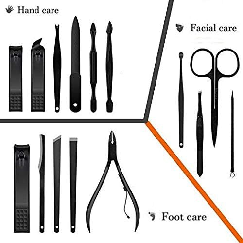  Valuu Manicure Set-15 Pieces Stainless Steel Manicure Kit, Professional Grooming Kit, Nail Tools Hand Facial Foot Care Kit For Women and Men