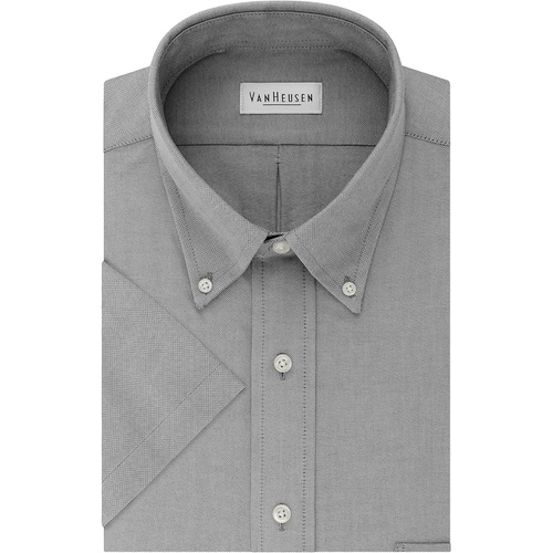  Van Heusen Mens Short Sleeve Dress Shirt Regular Fit Oxford Solid