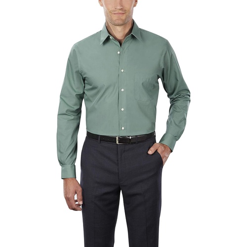  Van Heusen Mens Dress Shirt Regular Fit Poplin Solid