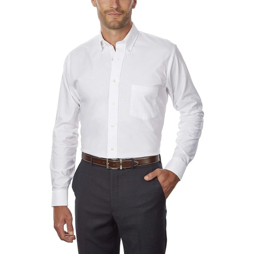  Van Heusen Mens Dress Shirt Regular Fit Oxford Solid Buttondown Collar