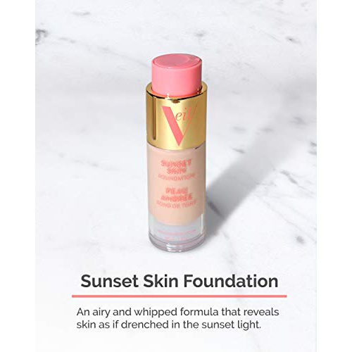  Veil Cosmetics Sunset Skin Foundation, Skin Brightening with Plant-Based, Water-Resistant Formula | Vegan & Cruelty-Free | Oil-Free & Hypoallergenic | Sheer-to-Medium Coverage (2N)