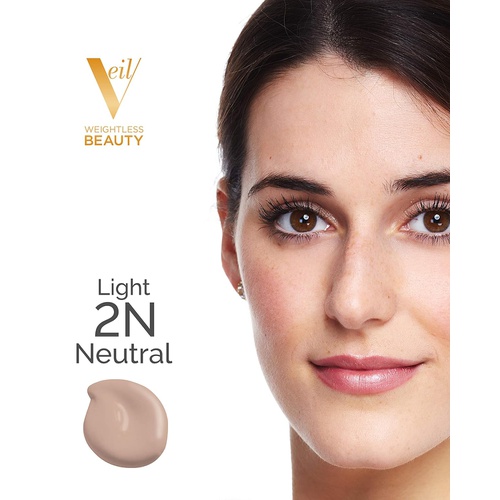  Veil Cosmetics Sunset Skin Foundation, Skin Brightening with Plant-Based, Water-Resistant Formula | Vegan & Cruelty-Free | Oil-Free & Hypoallergenic | Sheer-to-Medium Coverage (2N)