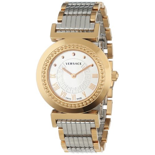 베르사체 Versace Womens P5Q80D499 S089 Vanity Rose-Gold Ion-Plated Stainless Steel Watch