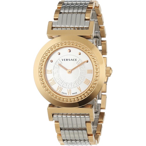 베르사체 Versace Womens P5Q80D499 S089 Vanity Rose-Gold Ion-Plated Stainless Steel Watch