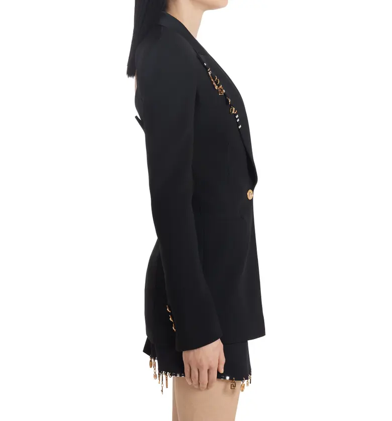 베르사체 Versace Charm Detail Cutout Back Blazer_BLACK