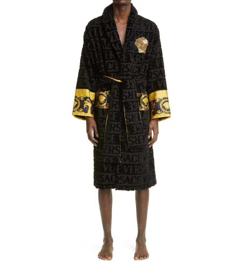 Versace Logomania Bath Robe_BLACK GOLD