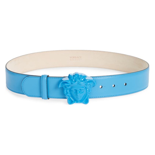 베르사체 Versace Medusa Head Leather Belt_BLUE