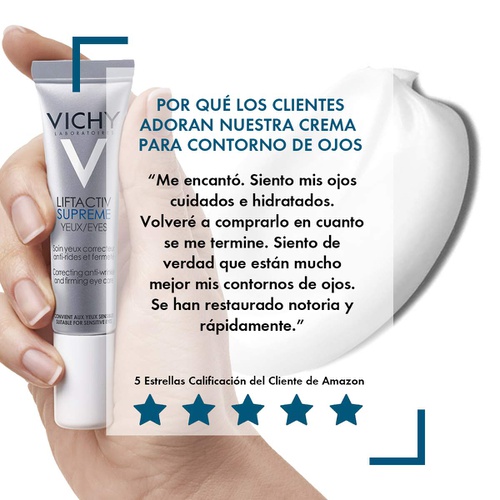  Vichy LiftActiv Supreme Anti Wrinkle Eye Cream, Firming Eye Cream with Caffeine for Dark Circles & Puffiness, Ophthalmologist Tested