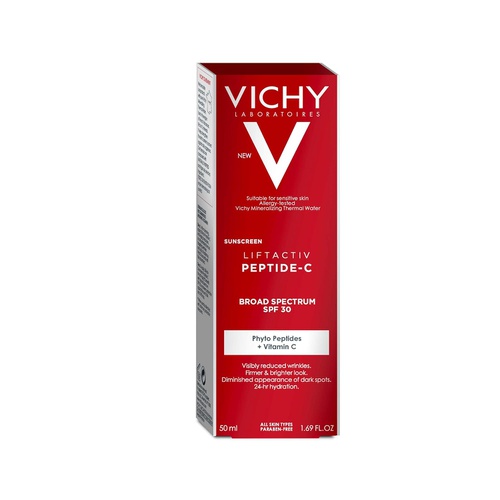  Vichy LiftActiv Sunscreen Peptide-C Face Moisturizer with SPF 30, Anti Aging Face Cream with Peptides & Vitamin C to Brighten & Firm Skin, Reduce Wrinkles & Dark Spots