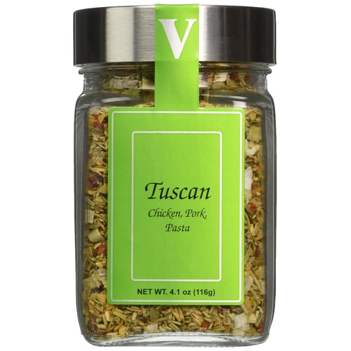  Victoria Taylors Tuscan Seasoning - 4.1 Oz Jar - Victoria Gourmet - All Natural Ingredients - Garlic, bell pepper, green onion, rosemary, oregano, red pepper flakes, black pepper, sesame seed, lemo