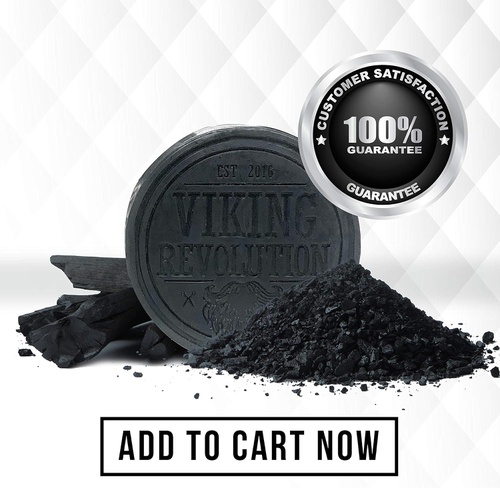  Viking Revolution Activated Charcoal Soap for Men w/Dead Sea Mud  Men’s Body and Face Soap  Manly Black Facial Care Soap Bar to Cleanse Blackheads - Peppermint & Eucalyptus Scent