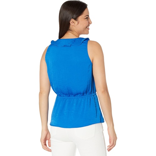  Vince Camuto Sleeveless Ruffle Wrap Front Rumple Blouse