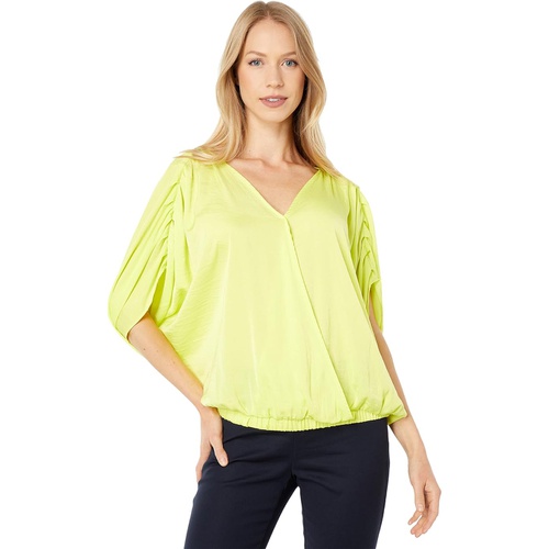  Vince Camuto Dolman Sleeve Fold Front V-Neck Rumple