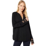 Vince Camuto Long Sleeve Crinkle Crepon Lace Top