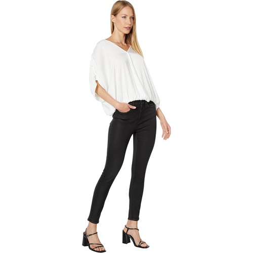  Vince Camuto Dolman Sleeve Fold Front V-Neck Rumple